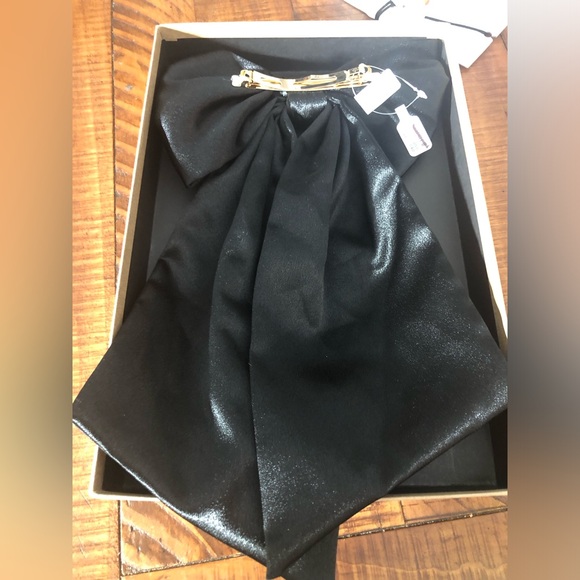 NWT Anthropologie Satin Bow Barrette in Black - Picture 3 of 3